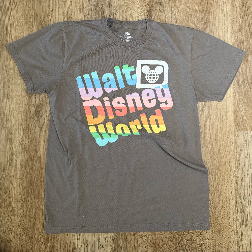 Walt Disney World Grey/Rainbow T Shirt Adult Medium